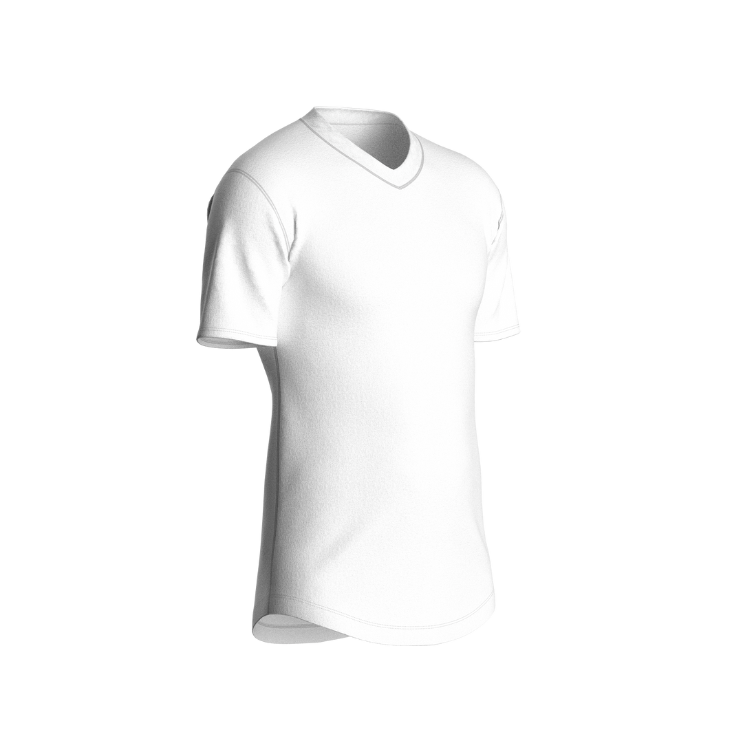 SB1002-Short Sleeve Curved Bottom V-Neck T-Shirt