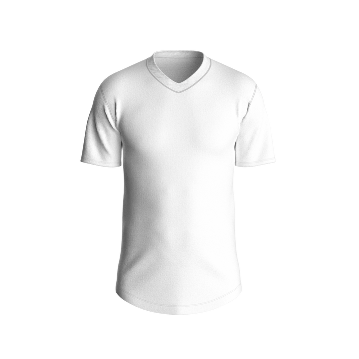 SB1002-Short Sleeve Curved Bottom V-Neck T-Shirt